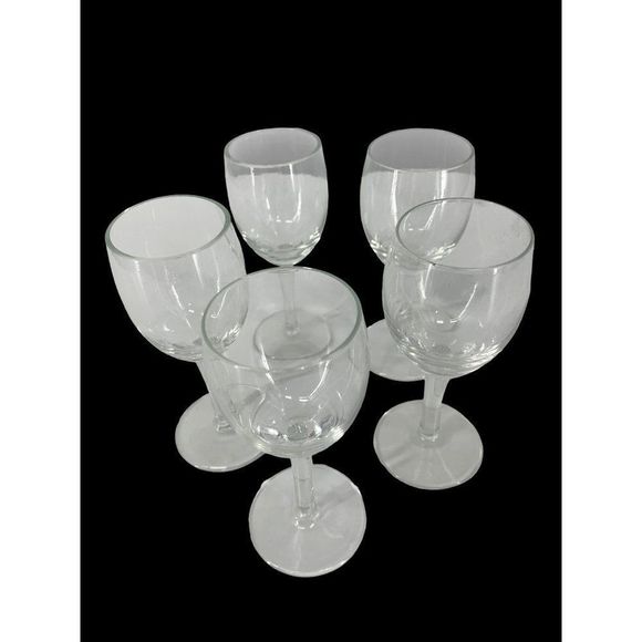 Lot of 5 Sherry Aperitif Digestif Liqueur Shot Glasses Cordial Clear Stem 3295 - Picture 1 of 5